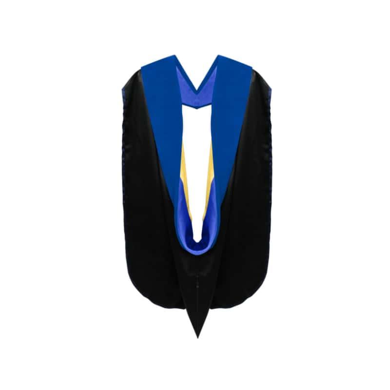 Phd Doctor Hood Royal Blue Velvet - Royal & Gold - Graduation Gown 