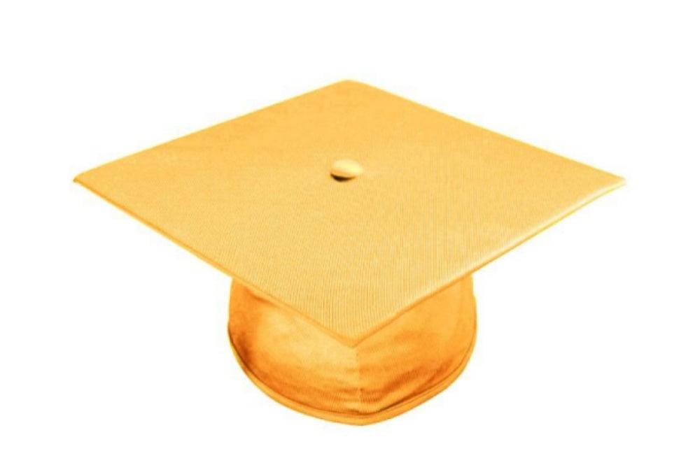 Shiny Antique Gold Bachelors Academic Cap - Graduation Gown 