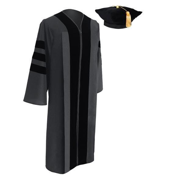 Classic Doctoral Tam & Gown - Academic Regalia - Graduation Gown 