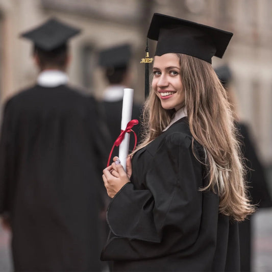 12 Colors Shiny High School Graduation Cap and Gown - Graduation Gown 