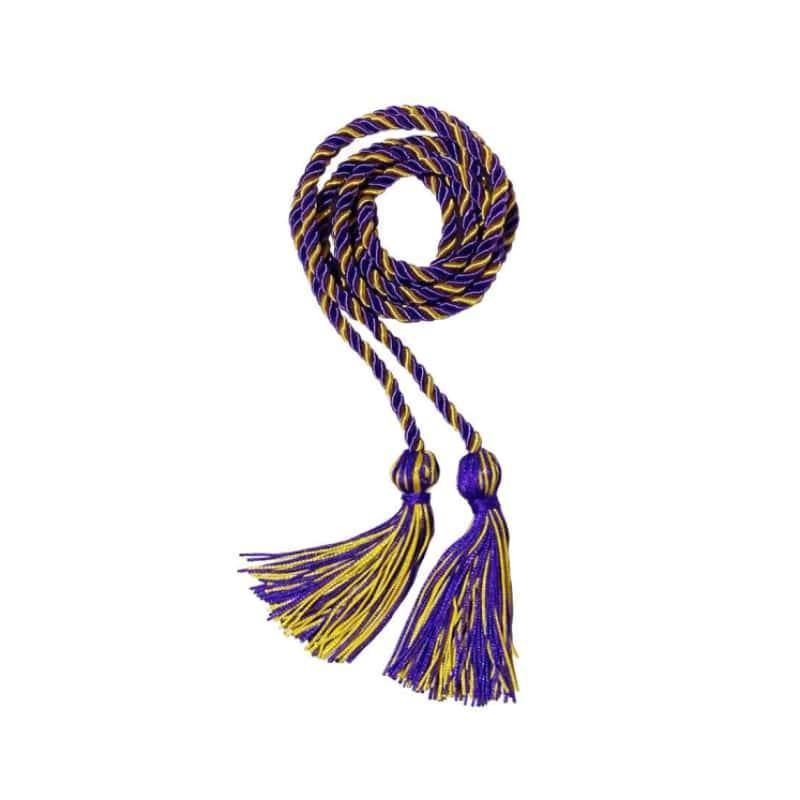 Purple and Gold Intertwined Honor Cord - Graduation Gown 