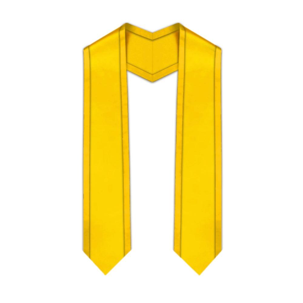 Gold Pointed Graduation Stole with Gold Trim - Graduation Gown 