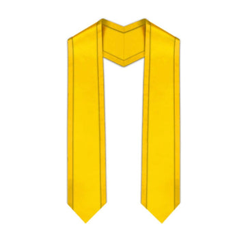 Gold Pointed Graduation Stole with Gold Trim - Graduation Gown 
