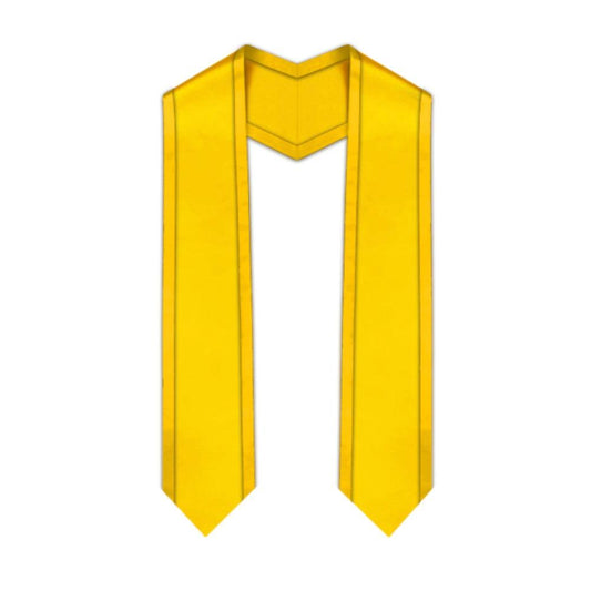 Gold Pointed Graduation Stole with Gold Trim - Graduation Gown 