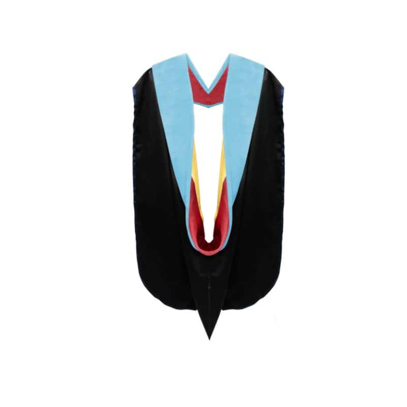 Doctor of PHD Education Hood - Red & Golden Yellow - Graduation Gown 