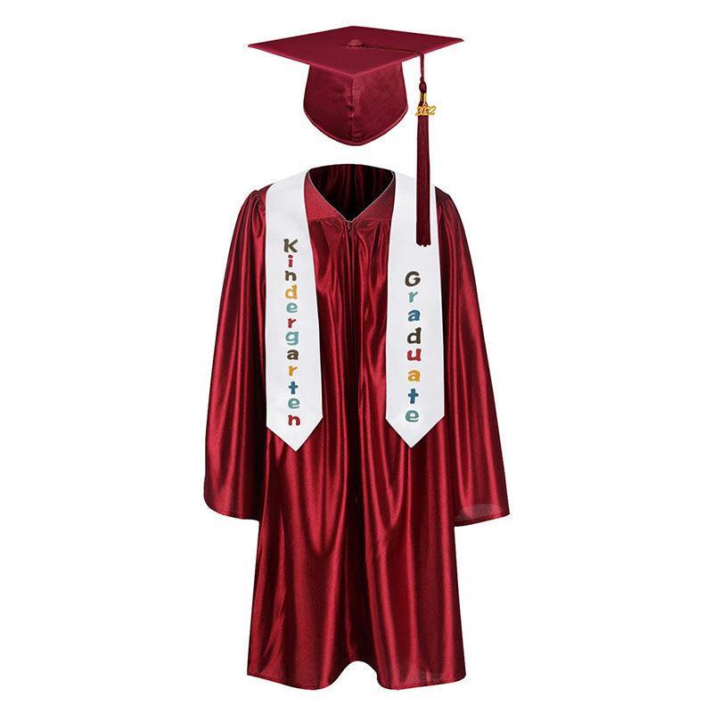 12 Colors shiny Kindergarten/Preschool Graduation Set – Gown, Cap, Stole, Tassel - Graduation Gown 