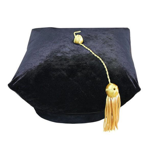 4 Sided Tam Doctoral Graduation Cap with 2025 Year Date Drop - Graduation Gown 