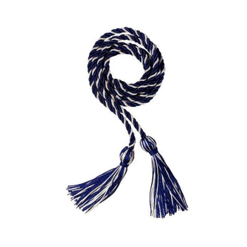 Navy Blue and White Intertwined Honor Cord - Graduation Gown 
