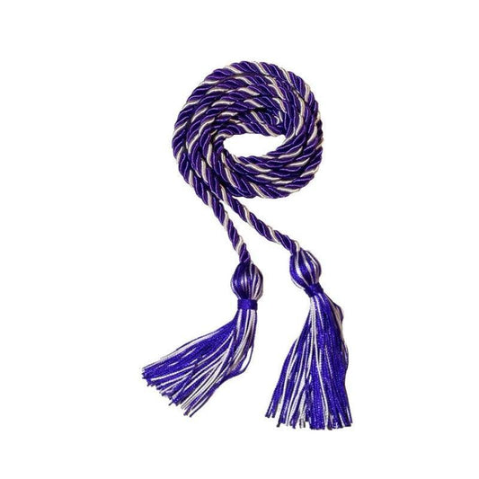 Purple and White Intertwined Honor Cord - Graduation Gown 