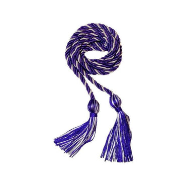 Purple and White Intertwined Elementary Honor Cord - Graduation Gown 