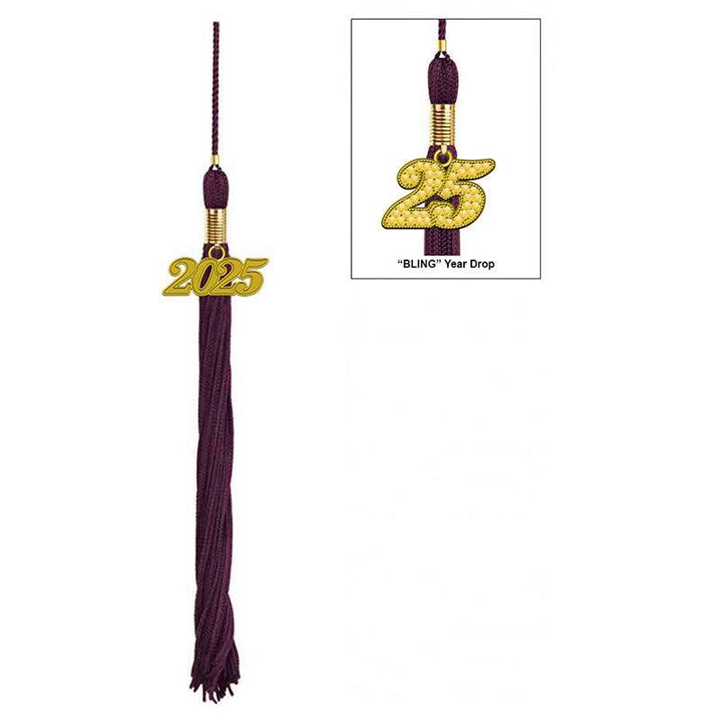 17-Color Graduation Tassel Collection with Year Charm - High Quality - Graduation Gown 