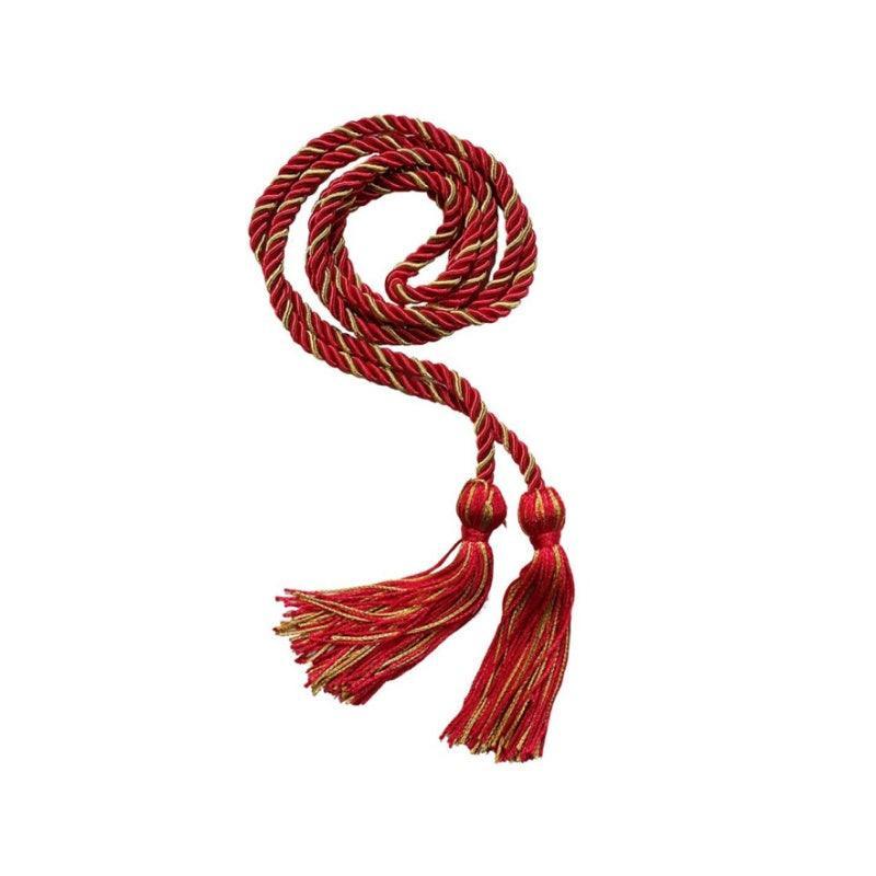 Red and Antique Gold Intertwined Honor Cord - Graduation Gown 