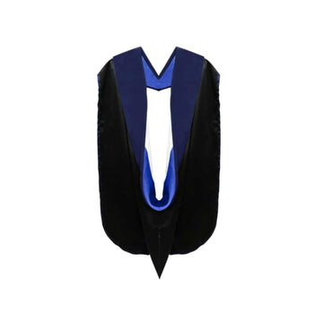 PhD Doctor Hood Dark Blue Velvet - Royal Blue & White - Graduation Gown 