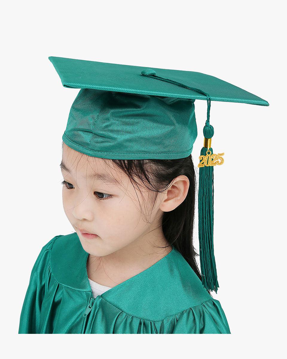 Shiny Kindergarten Graduation Cap with Tassel-12 Colors Available - Graduation Gown 