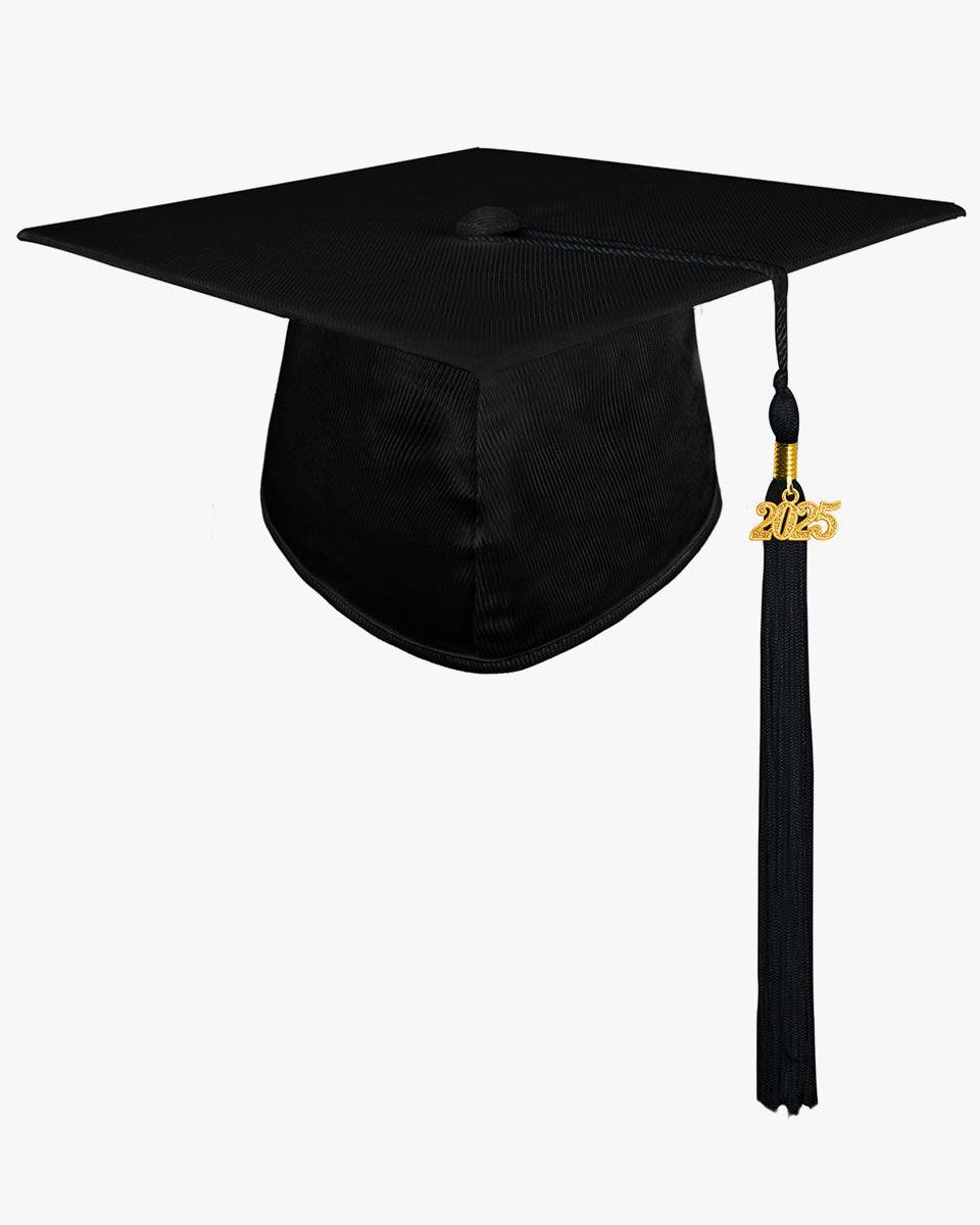 High School Shiny Adult Graduation Cap with Tassel-12 Colors Available - Graduation Gown 