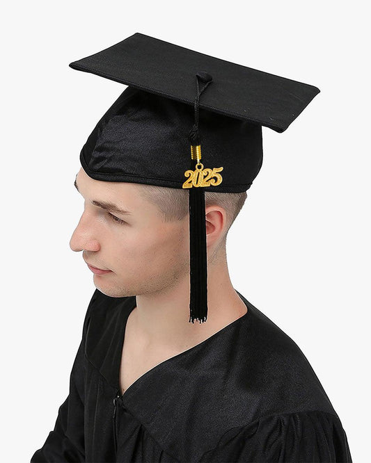 High School Shiny Adult Graduation Cap with Tassel-12 Colors Available - Graduation Gown 