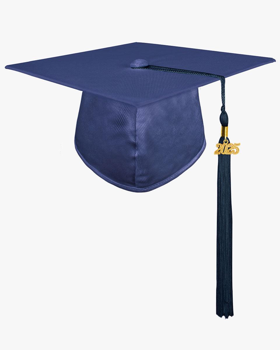 High School Shiny Adult Graduation Cap with Tassel-12 Colors Available - Graduation Gown 