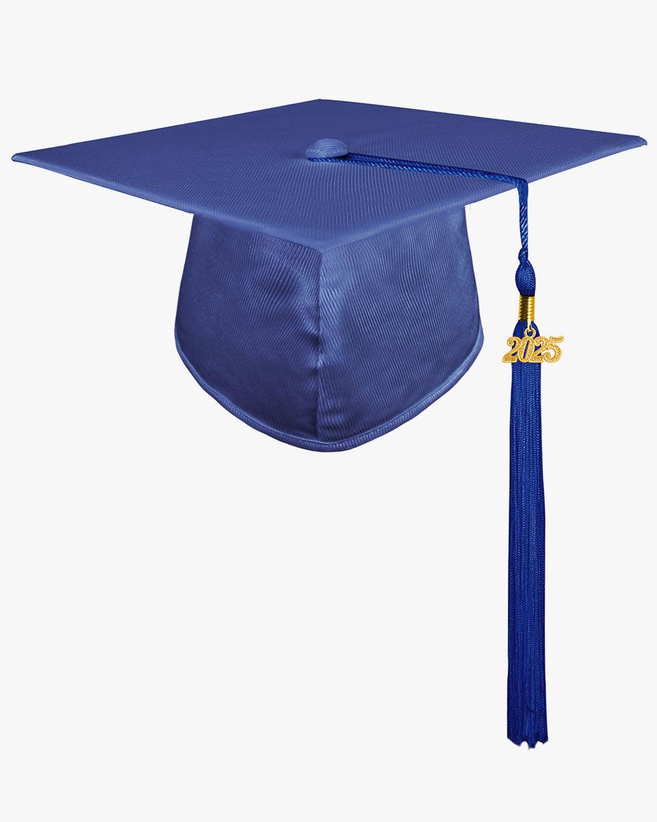 High School Shiny Adult Graduation Cap with Tassel-12 Colors Available - Graduation Gown 