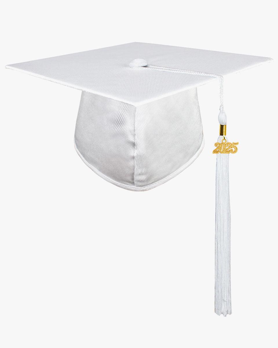 High School Shiny Adult Graduation Cap with Tassel-12 Colors Available - Graduation Gown 
