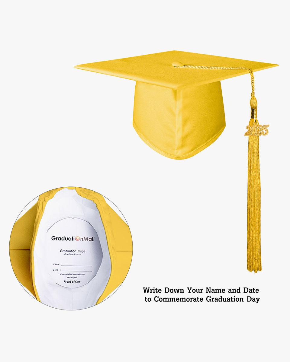 High School Matte Adult Graduation Cap with Tassel - 12 Colors Available - Graduation Gown 