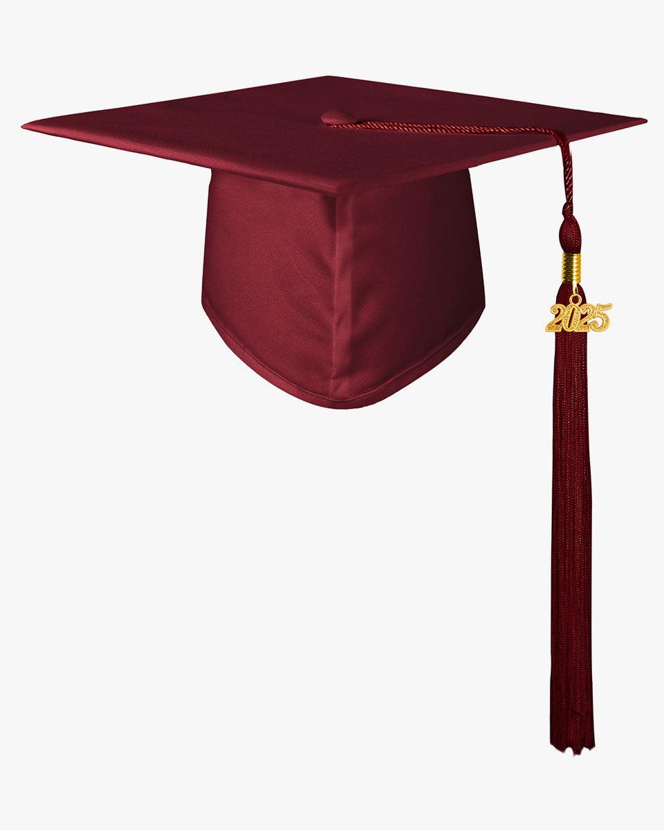 High School Matte Adult Graduation Cap with Tassel - 12 Colors Available - Graduation Gown 