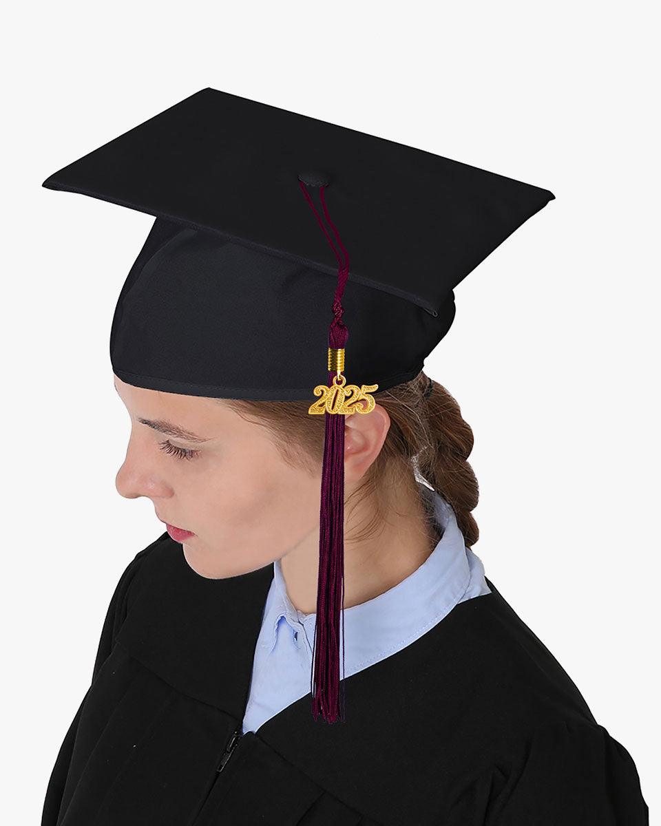 High School Matte Adult Graduation Cap with Tassel - 12 Colors Available - Graduation Gown 