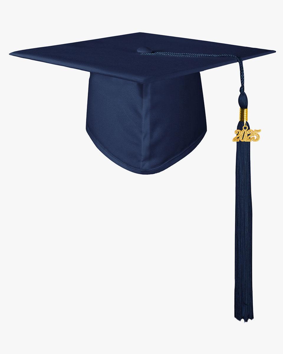 High School Matte Adult Graduation Cap with Tassel - 12 Colors Available - Graduation Gown 