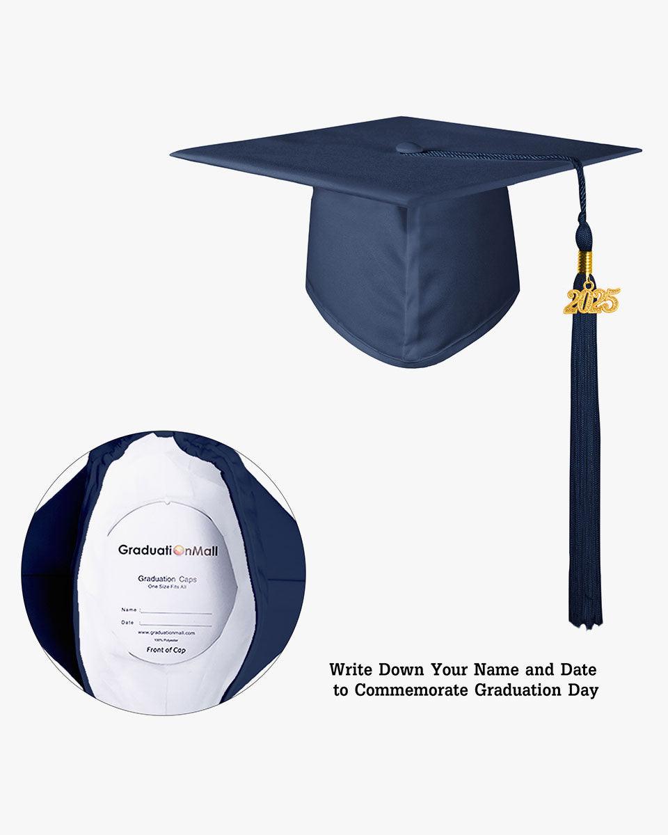 High School Matte Adult Graduation Cap with Tassel - 12 Colors Available - Graduation Gown 