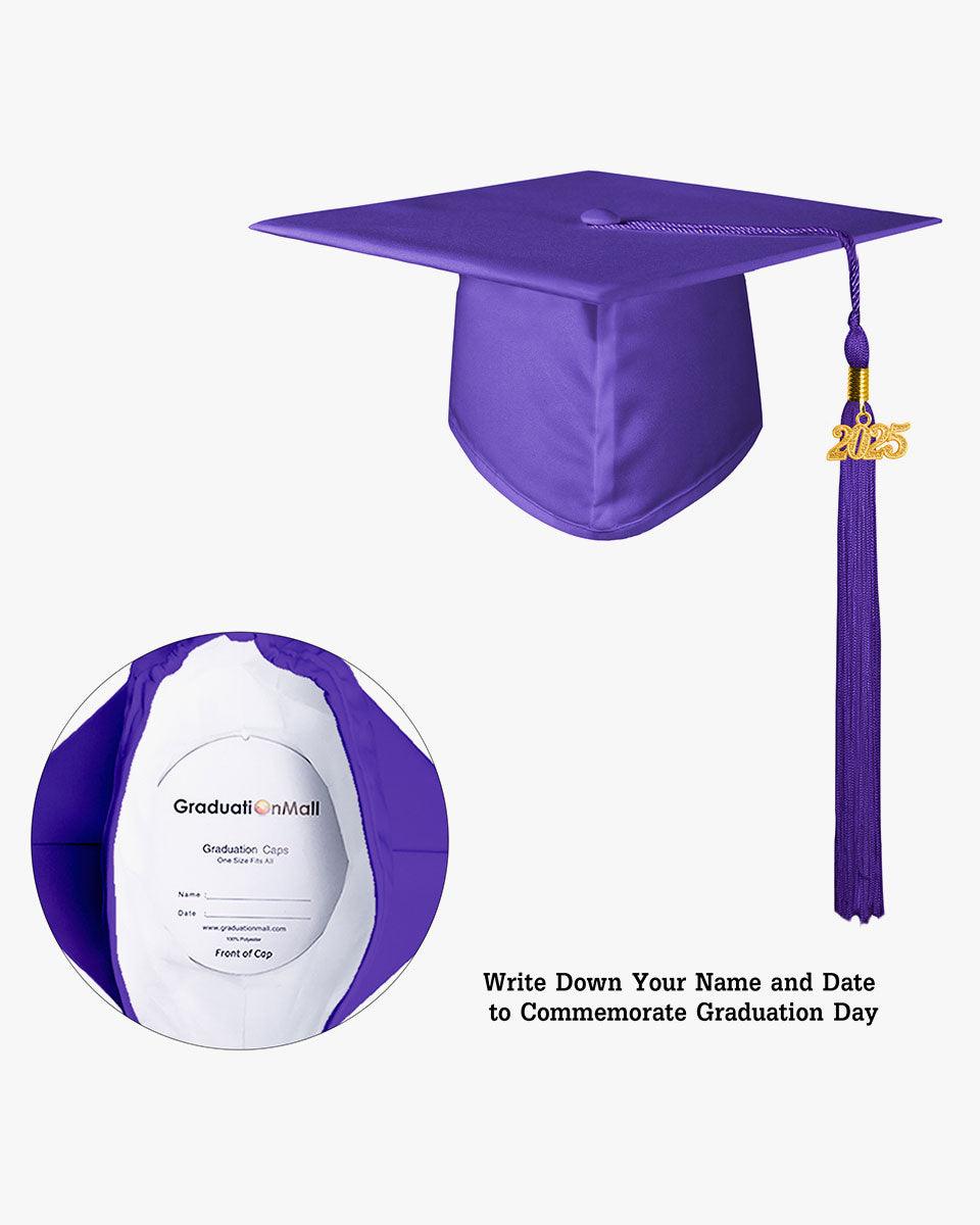 High School Matte Adult Graduation Cap with Tassel - 12 Colors Available - Graduation Gown 