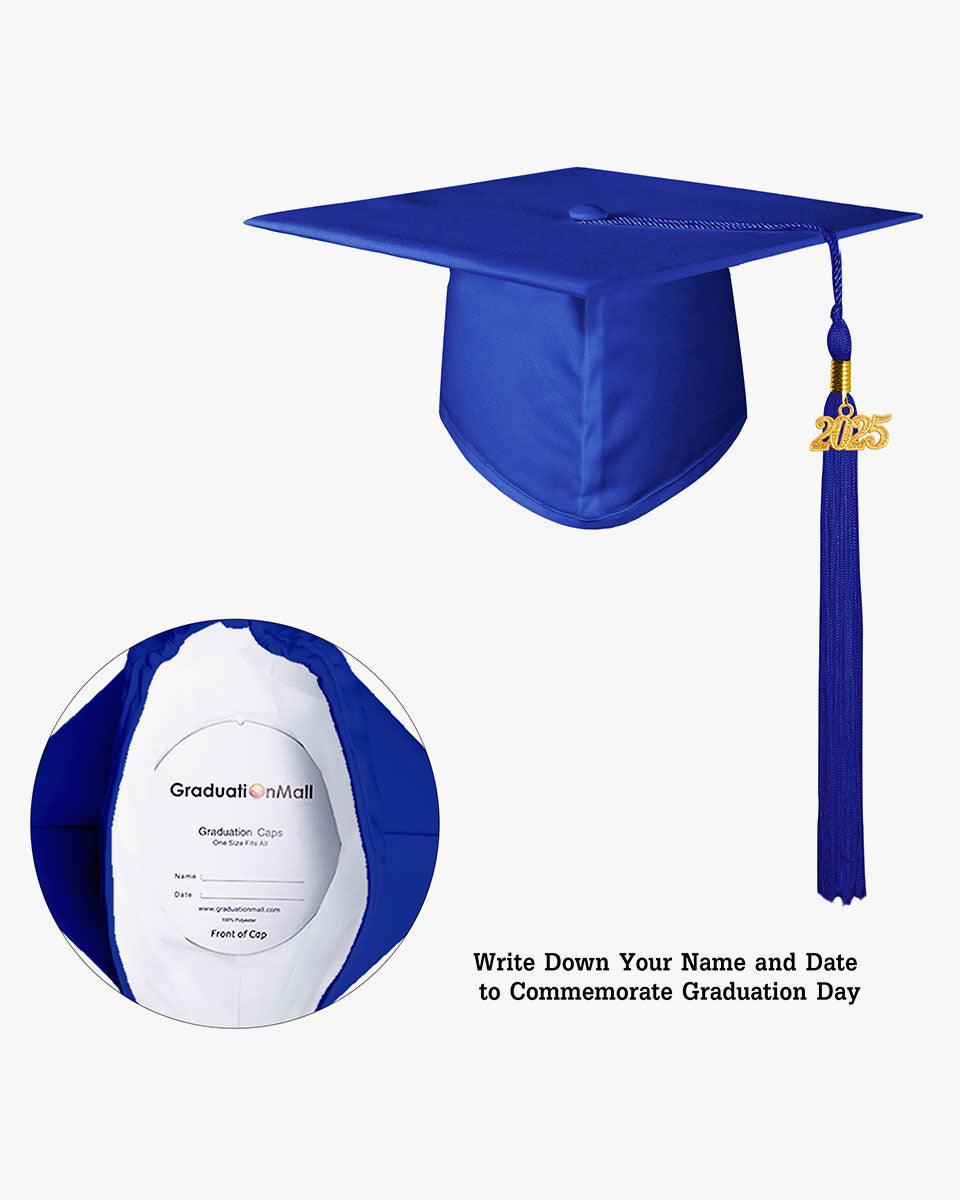 High School Matte Adult Graduation Cap with Tassel - 12 Colors Available - Graduation Gown 