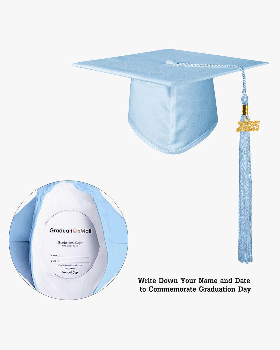 High School Matte Adult Graduation Cap with Tassel - 12 Colors Available - Graduation Gown 