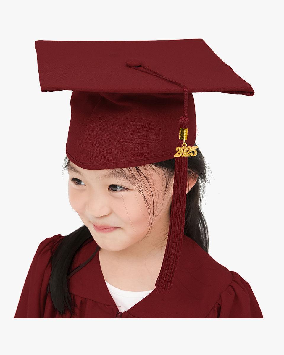 Matte Kindergarten Graduation Cap with Tassel-12 Colors Available - Graduation Gown 