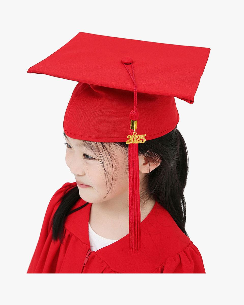 Matte Kindergarten Graduation Cap with Tassel-12 Colors Available - Graduation Gown 