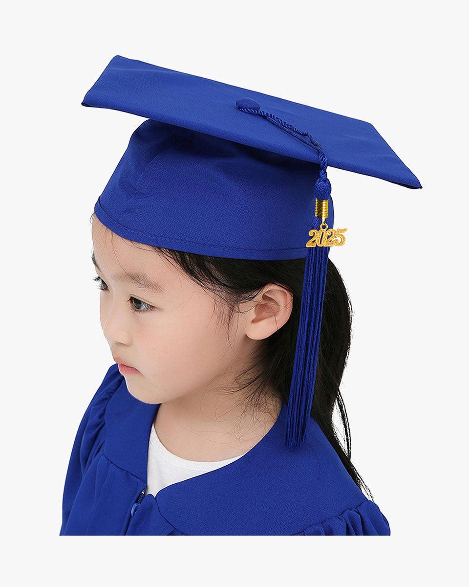 Matte Kindergarten Graduation Cap with Tassel-12 Colors Available - Graduation Gown 
