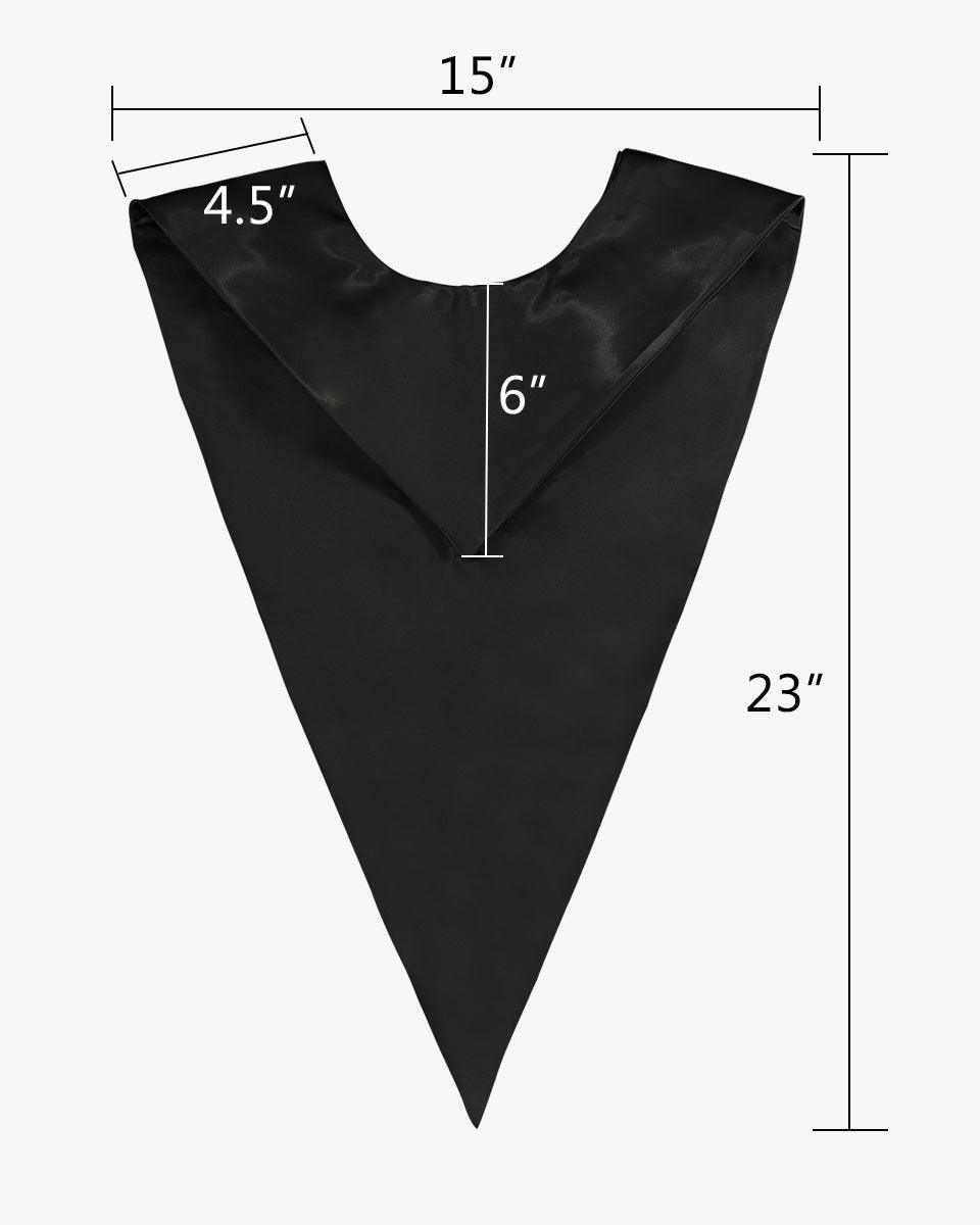 Traditional One Color V Stoles - 10 Colors Available - Graduation Gown 