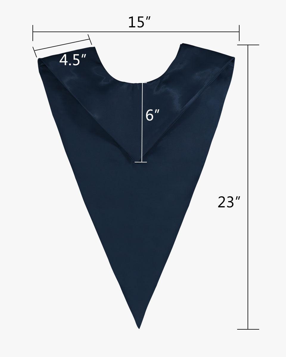 Traditional One Color V Stoles - 10 Colors Available - Graduation Gown 
