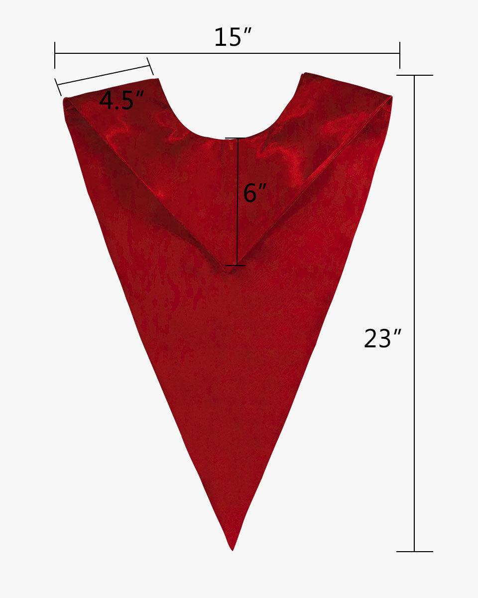 Traditional One Color V Stoles - 10 Colors Available - Graduation Gown 
