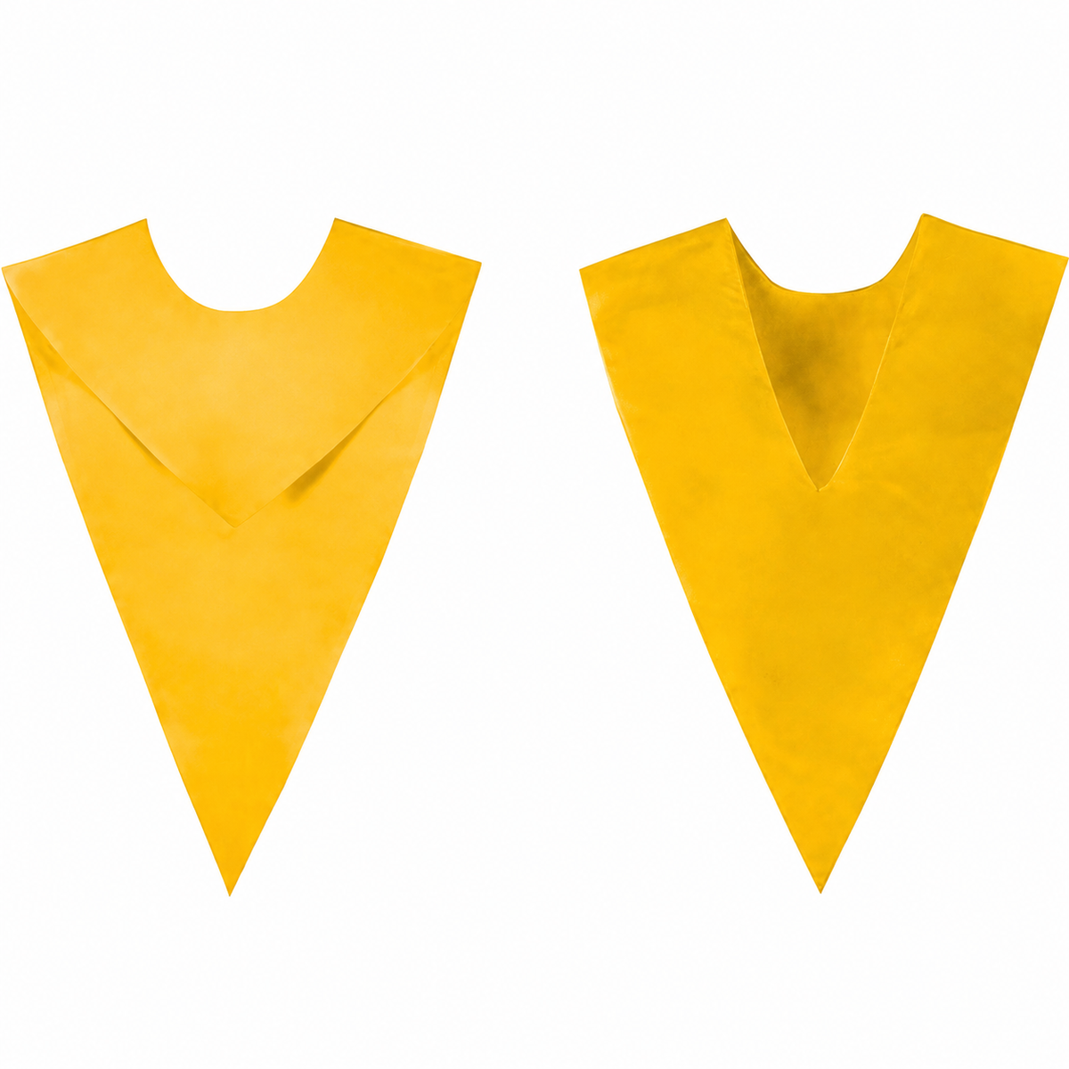 Royal Blue V-Shape Choir Stole with Gold Embroidered Cross - Front and Back