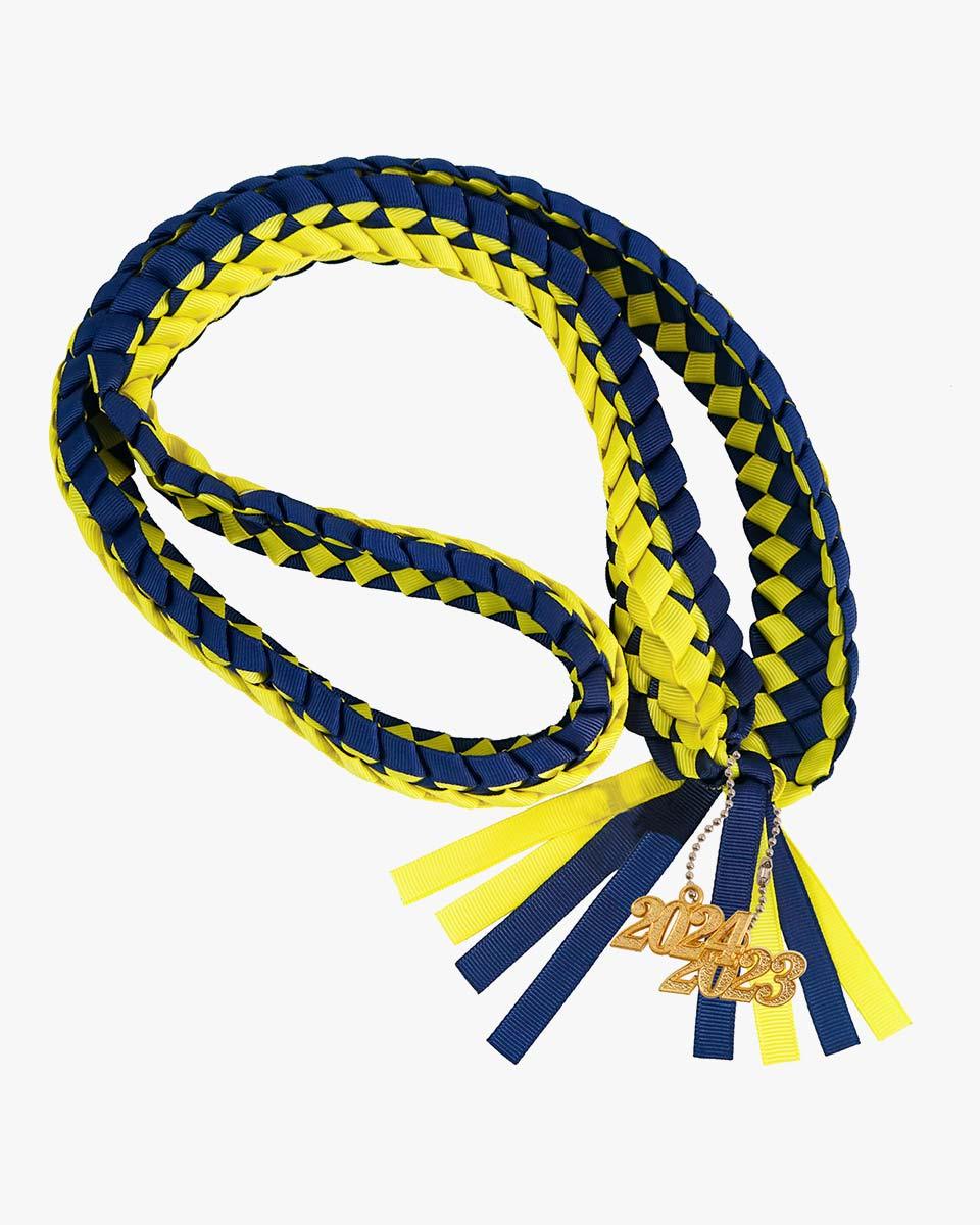 Graduation Braided Ribbon Lei with 2024 Year Charm - Graduation Gown 