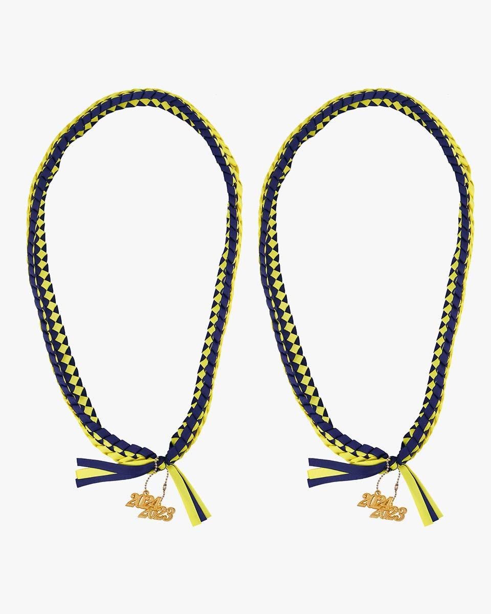 Graduation Braided Ribbon Lei with 2024 Year Charm - Graduation Gown 