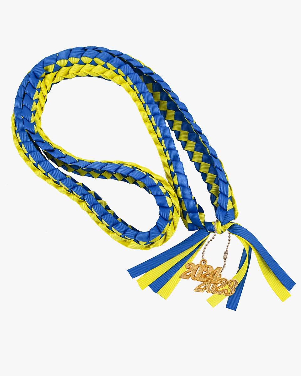 Graduation Braided Ribbon Lei with 2024 Year Charm - Graduation Gown 