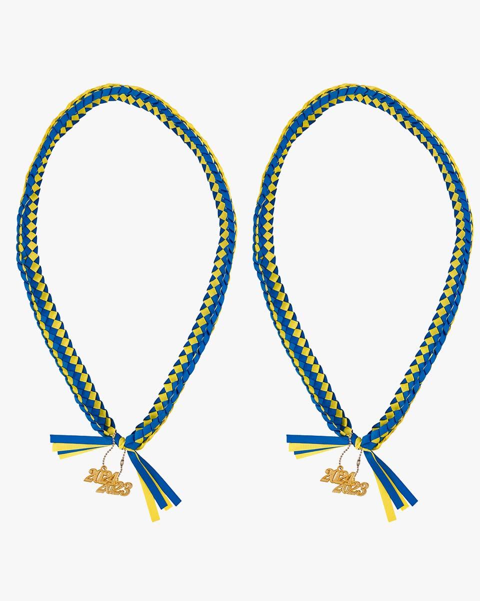 Graduation Braided Ribbon Lei with 2024 Year Charm - Graduation Gown 