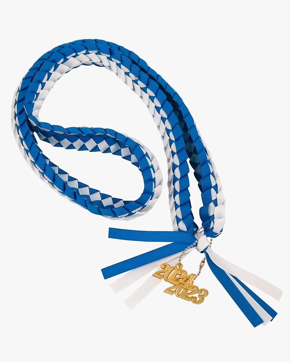 Graduation Braided Ribbon Lei with 2024 Year Charm - Graduation Gown 