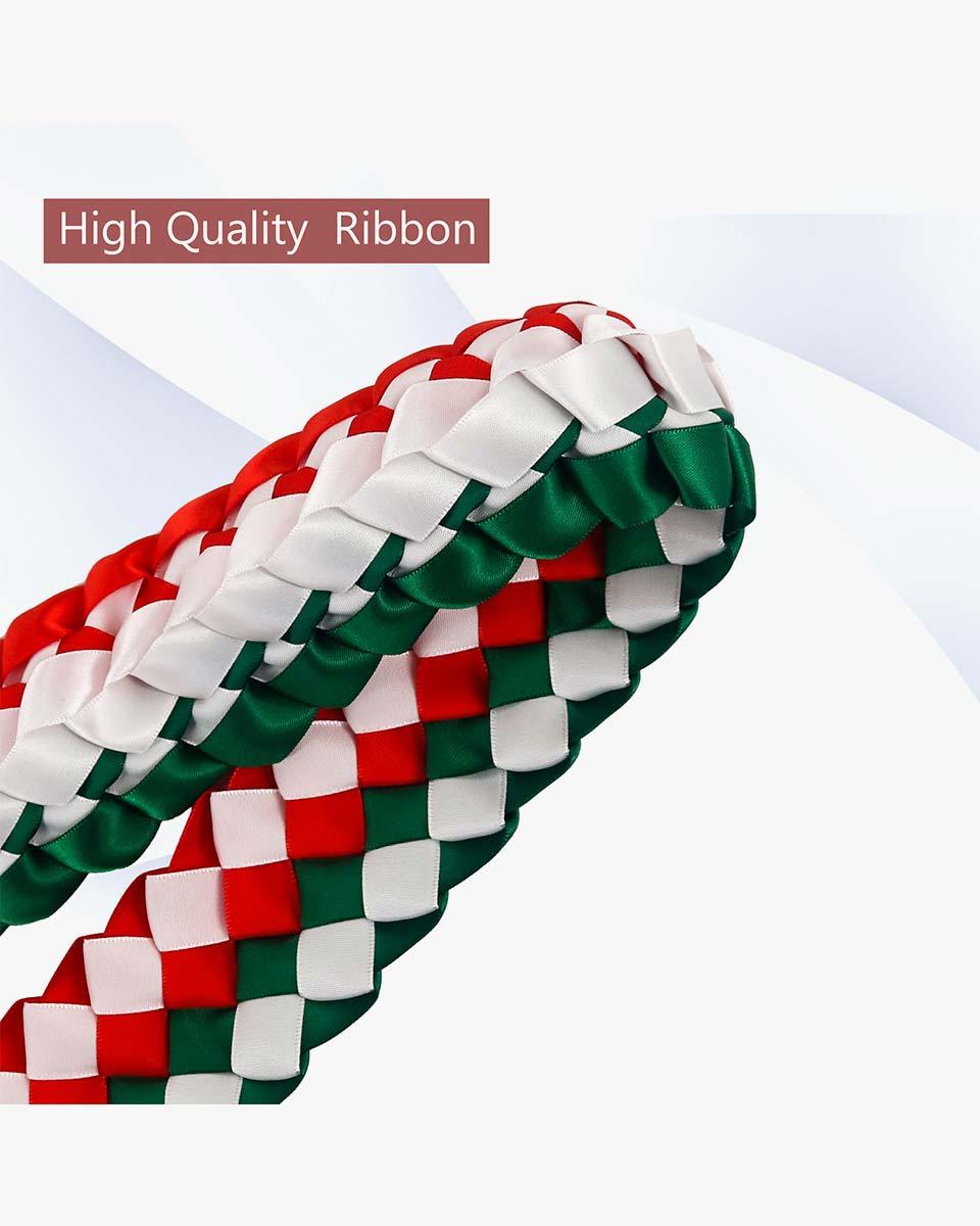 Graduation Leis with National Flag Color Ribbon Lei Braided Necklace - Graduation Gown 
