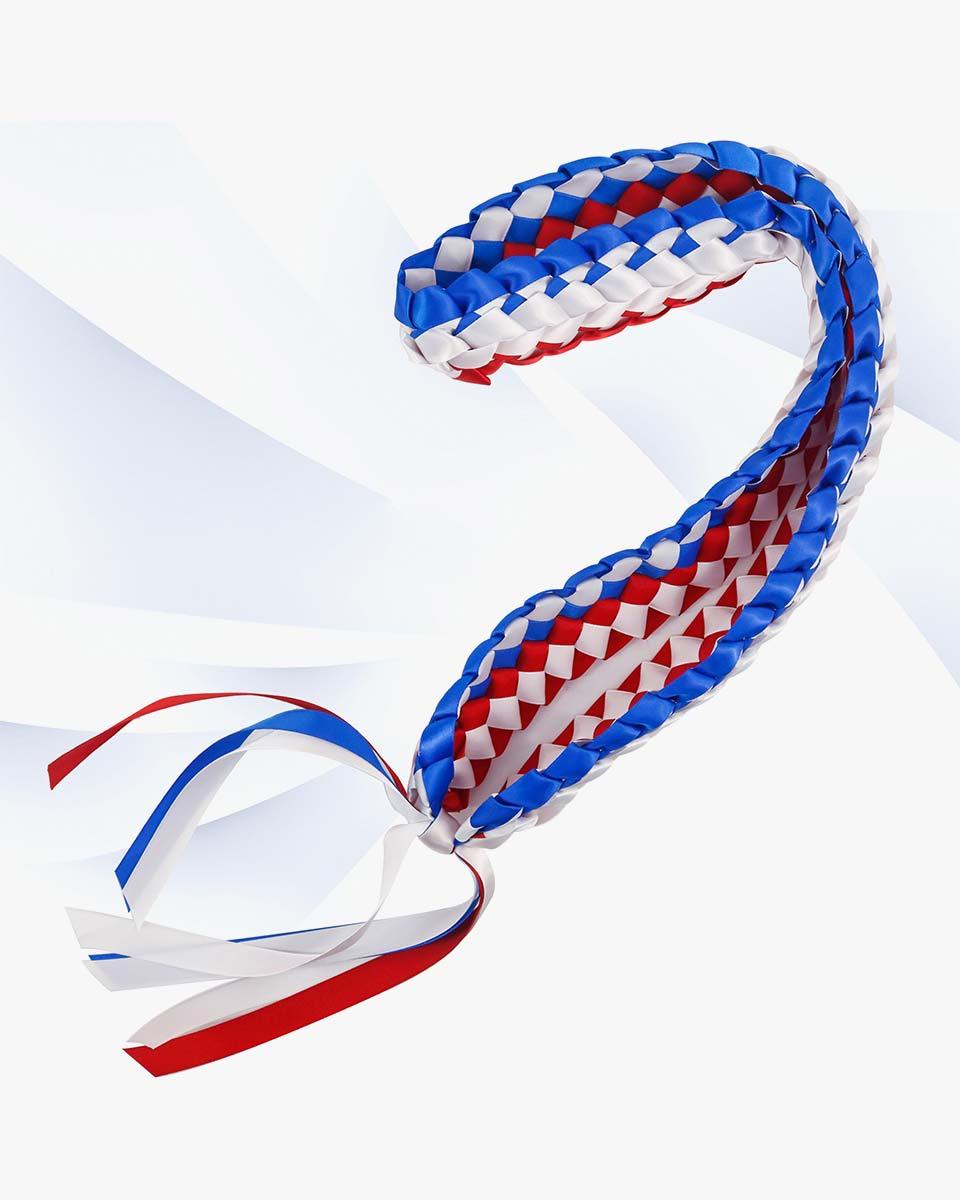 Graduation Leis with National Flag Color Ribbon Lei Braided Necklace - Graduation Gown 