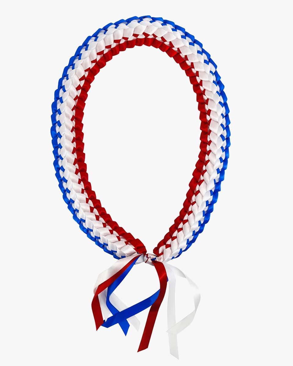 Graduation Leis with National Flag Color Ribbon Lei Braided Necklace - Graduation Gown 