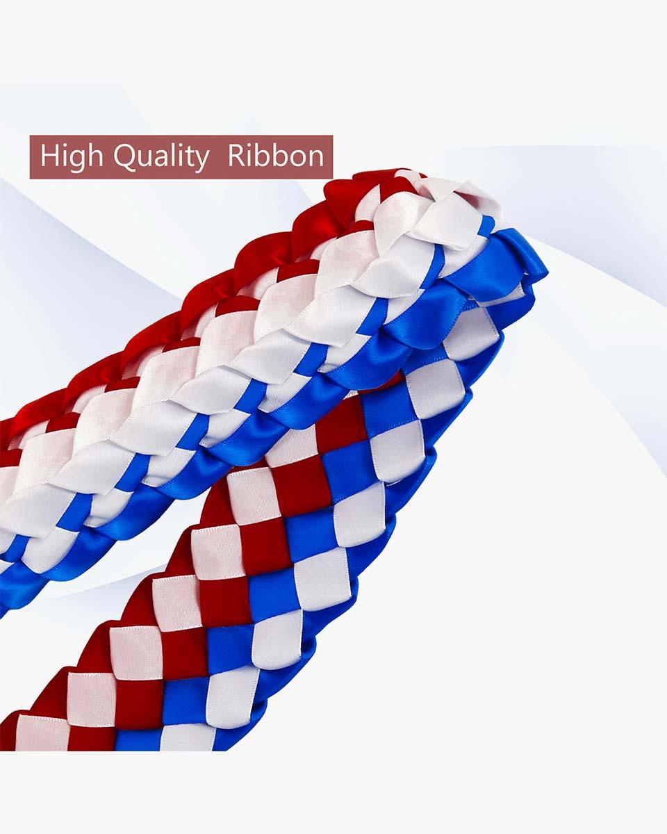 Graduation Leis with National Flag Color Ribbon Lei Braided Necklace - Graduation Gown 