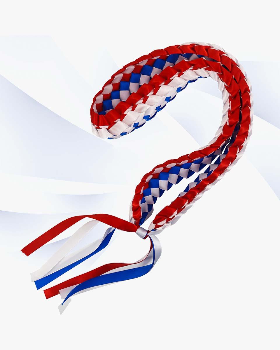 Graduation Leis with National Flag Color Ribbon Lei Braided Necklace - Graduation Gown 