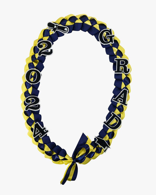 Graduation Leis with 2024 Embroidery Ribbon Lei Braided Necklace - Graduation Gown 