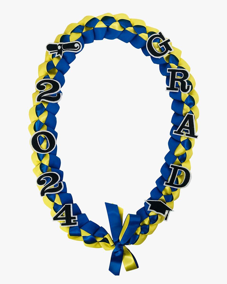 Graduation Leis with 2024 Embroidery Ribbon Lei Braided Necklace - Graduation Gown 